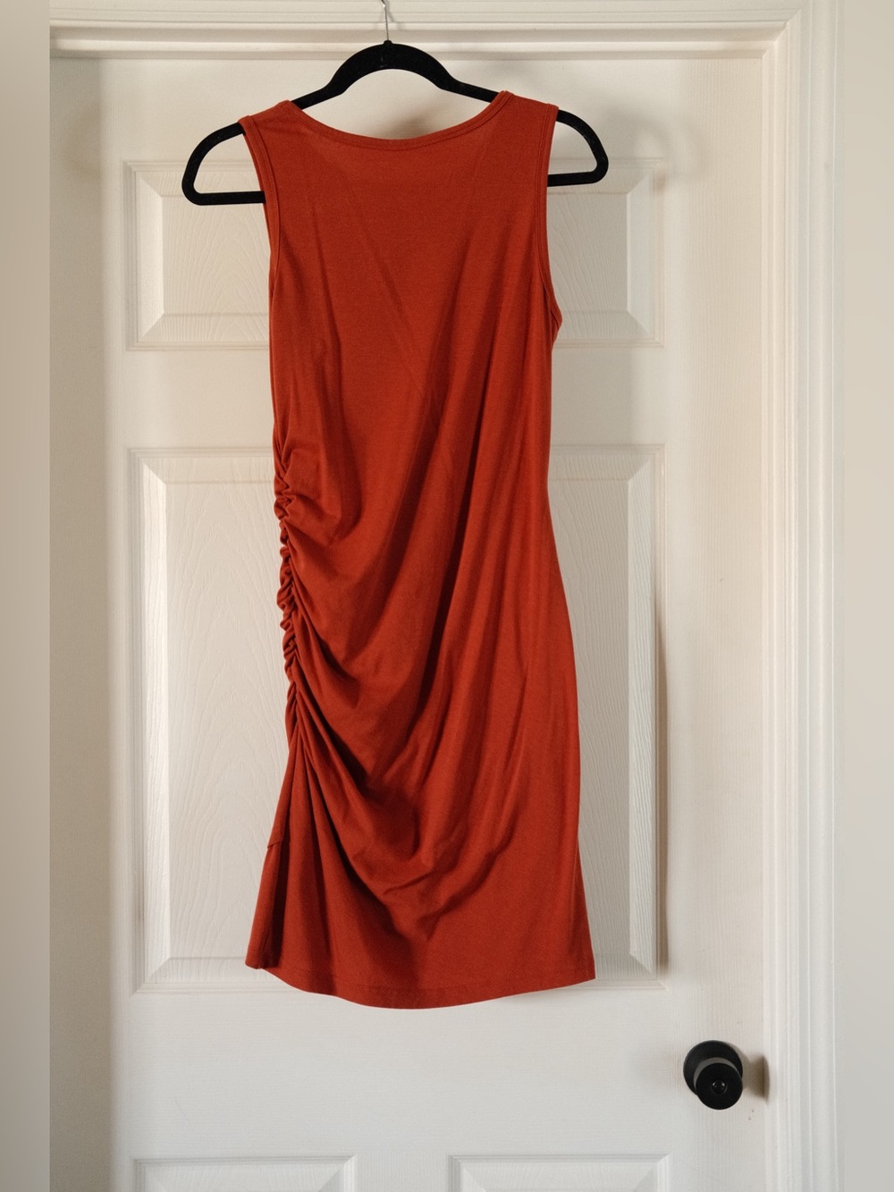 SHEIN Rust Ruched Midi Pencil Skirt